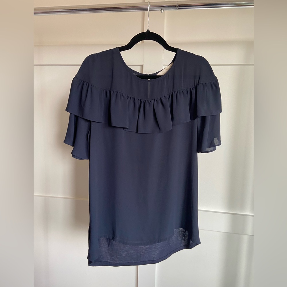 LOFT top with ruffles
